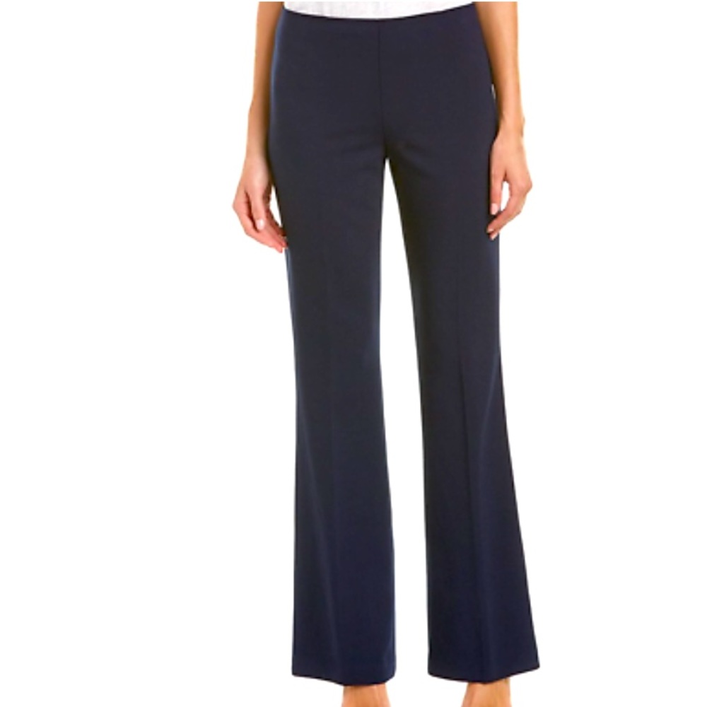 TRINA TURK Jacoba Indigo Navy Blue Long Lean Kick Flare Trouser Pants